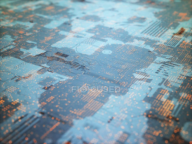 Abstract surface of circuit board, illustration. — Stock Photo