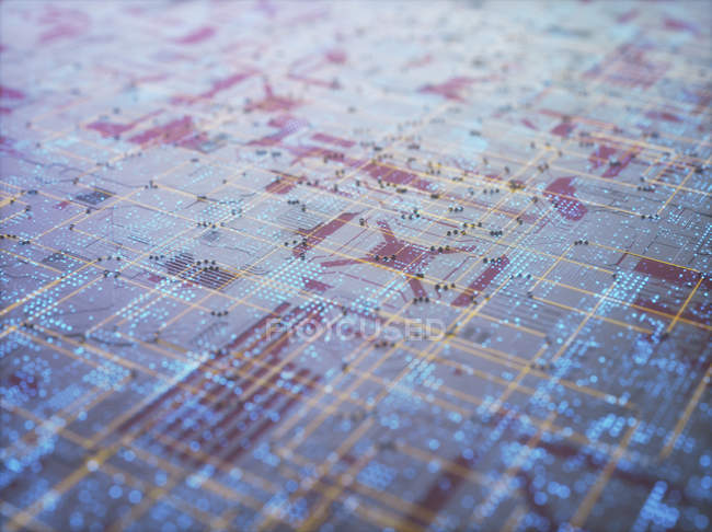 Surface abstraite du circuit imprimé, illustration
. — Photo de stock