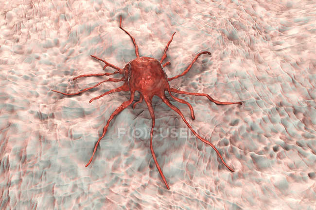 Червоні кольорові ракова клітина, цифрова ілюстрація. — стокове фото
