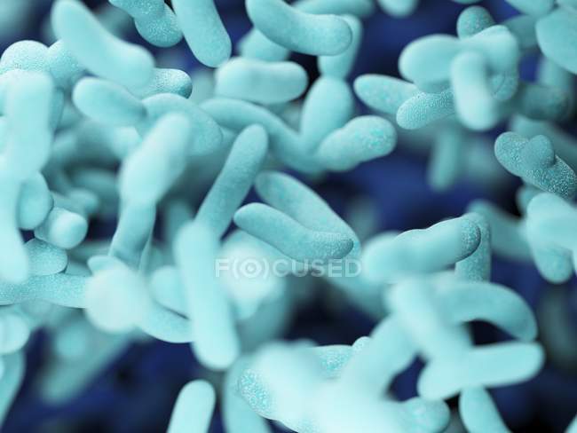 Abstract illustration of blue bacilli bacteria, full frame. — Stock Photo