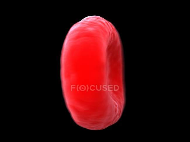 Ilustração de uma única célula de sangue humano sobre fundo preto
. — Fotografia de Stock
