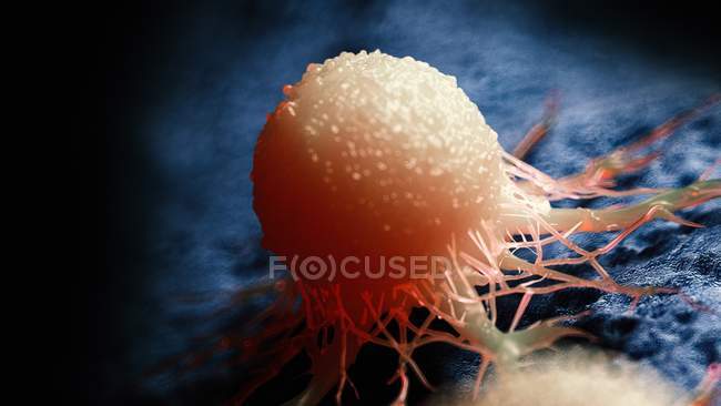 Opera d'arte digitale colorata di cellule tumorali . — Foto stock