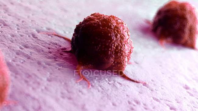 Digital illustration of red migrating cancer cells. — Stock Photo