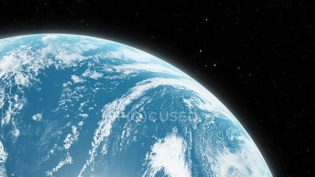 Illustration of Earth planet surface from space. — Stock Photo