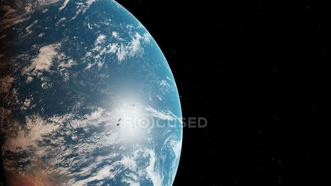 Ilustración del planeta Tierra desde el espacio
. - foto de stock