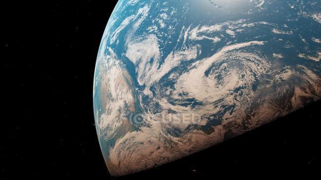 Ilustración de la superficie del planeta Tierra desde el espacio
. - foto de stock