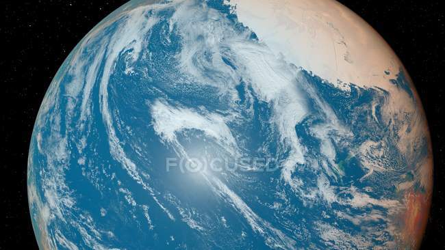 Ілюстрація поверхні планети Земля з космосу . — стокове фото