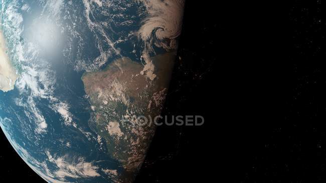 Illustration of Earth planet surface from space. — Stock Photo
