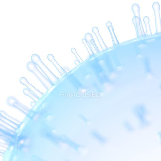 Ilustración de membrana de células azules sobre fondo blanco . - foto de stock