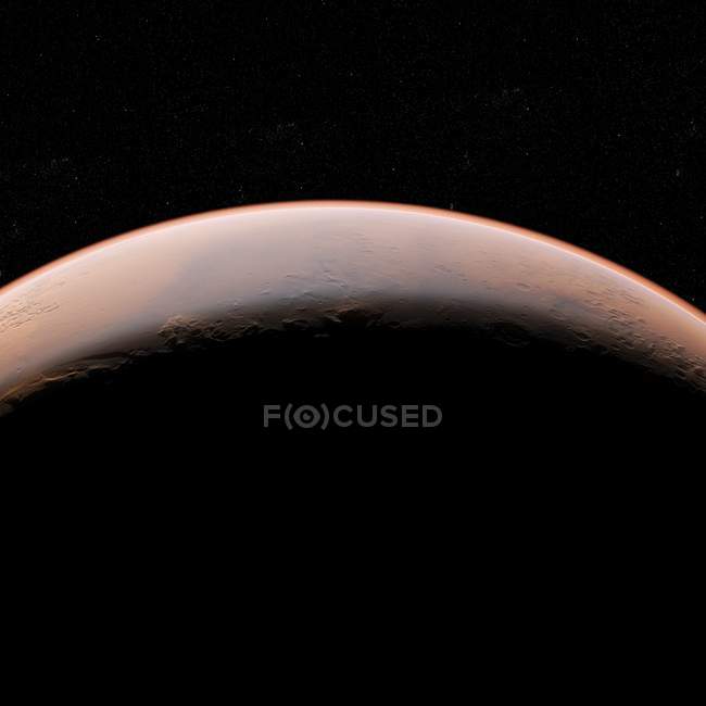 Illustration de la partie planète Mars sur fond noir
. — Photo de stock