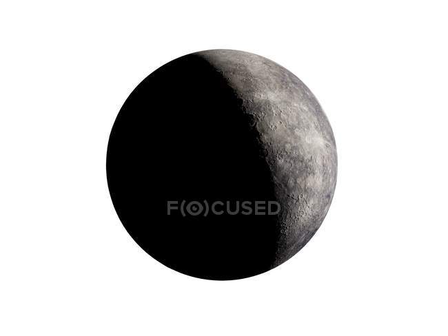 Illustration of grey Mercury planet on white background. — Stock Photo