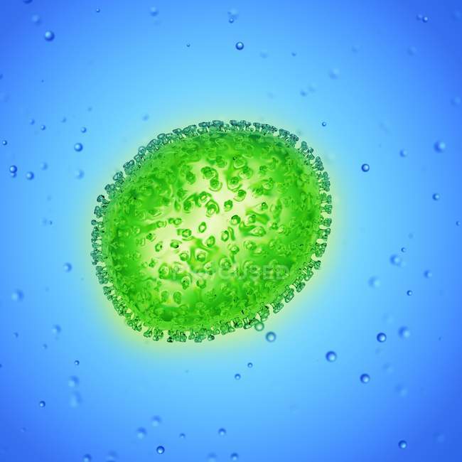 Wissenschaftliche Illustration von Influenza-Viruspartikeln. — Stockfoto