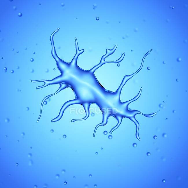 Magnified digital illustration of dendritic cell. — Stock Photo