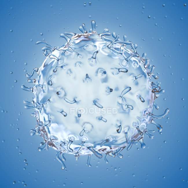 Ilustración de células madre transparentes sobre fondo azul . - foto de stock