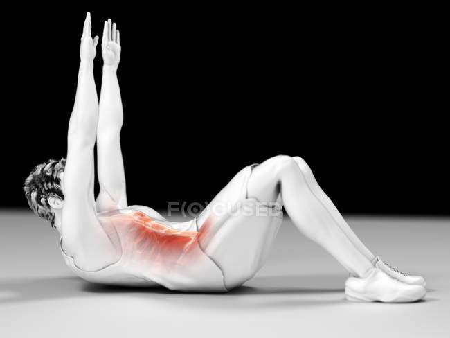 3D ілюстрація силуету людини, що робить відсутність тренування . — стокове фото