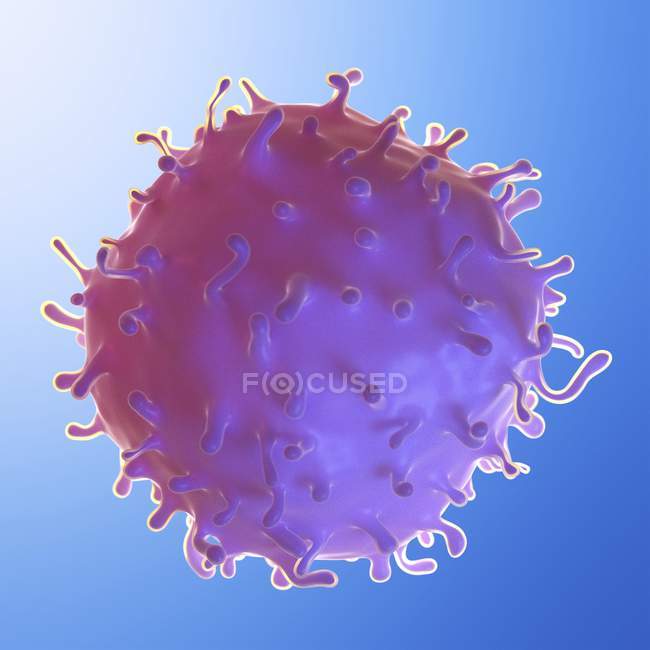 Illustration of pink stem cell on blue background. — Stock Photo