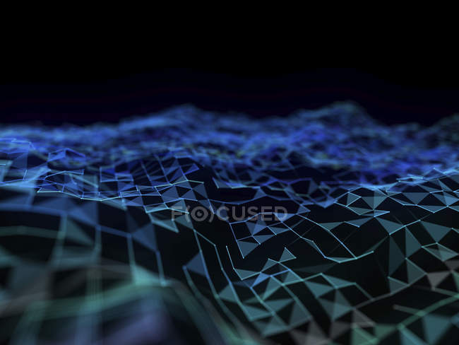 Illustration of abstract digital futuristic plexus plain. — Stock Photo