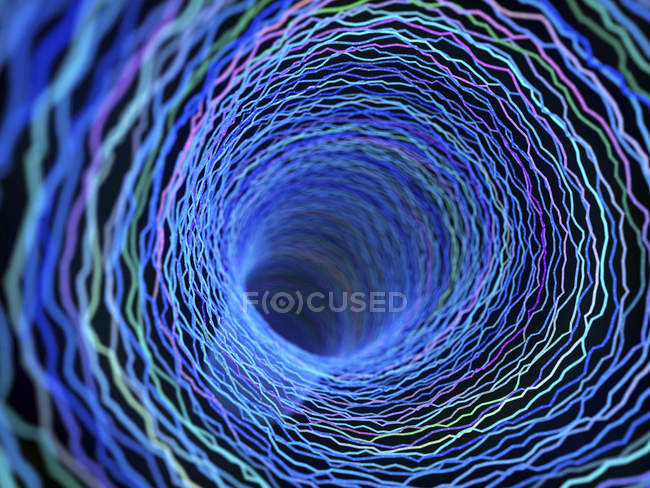Illustration of technological abstract plexus tunnel warp. — Stock Photo