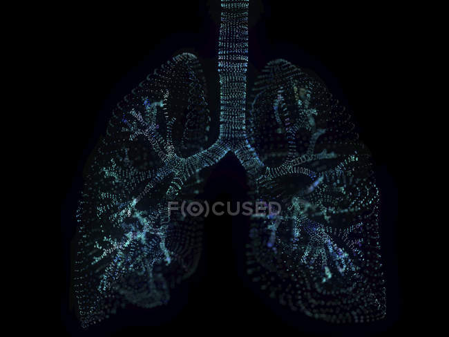 Illustration de poumons abstraits en plexus sur fond noir
. — Photo de stock