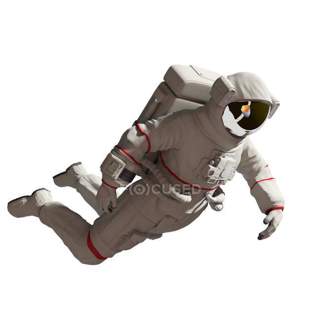 Illustration of astronaut in spacesuit isolated on white background. — Stock Photo