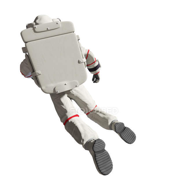 Ilustración del astronauta en traje espacial aislado sobre fondo blanco . - foto de stock