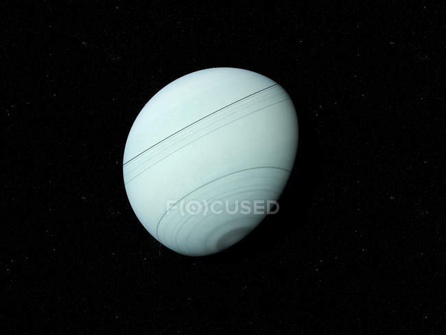 Illustrazione del pianeta Urano in ombra su sfondo nero . — Foto stock