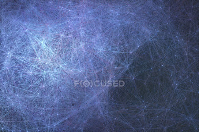 Netzwerk mit verbundenen Linien, digitale abstrakte Illustration. — Stockfoto