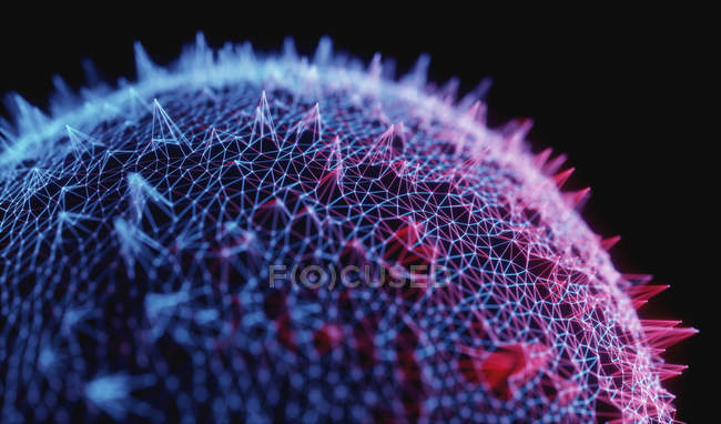 Sphere with connected lines and spikes, illustration. — Stock Photo