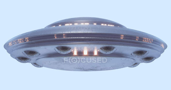 UFO against plain background, digital illustration. — Stock Photo