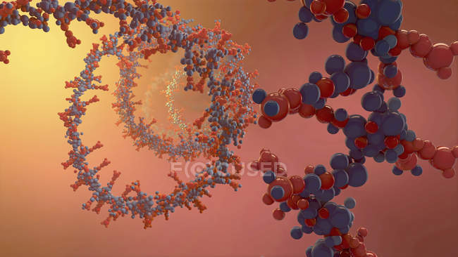 Нуклеиновая кислота, абстрактная цифровая иллюстрация . — стоковое фото