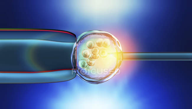 Illustration conceptuelle en 3D de l'insémination artificielle, fécondation in vitro d'ovules humains . — Photo de stock
