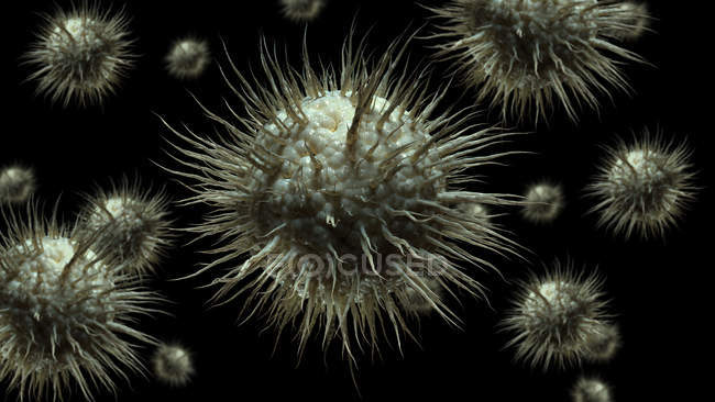 Abstract virus particles, digital illustration. — Stock Photo