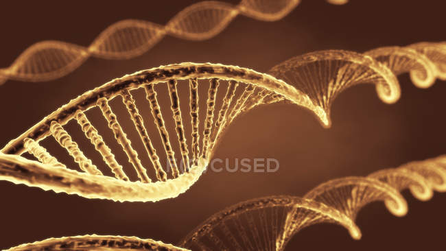 Spiralförmige dna-Moleküle, digitale Illustration. — Stockfoto