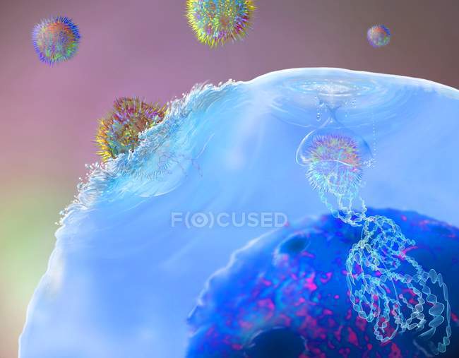 Ilustración del proceso de inmunoterapia con células T modificadas por ADN CAR para el tratamiento del cáncer
. - foto de stock