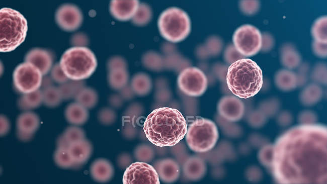 Abstract cancer cells, digital illustration. — Stock Photo