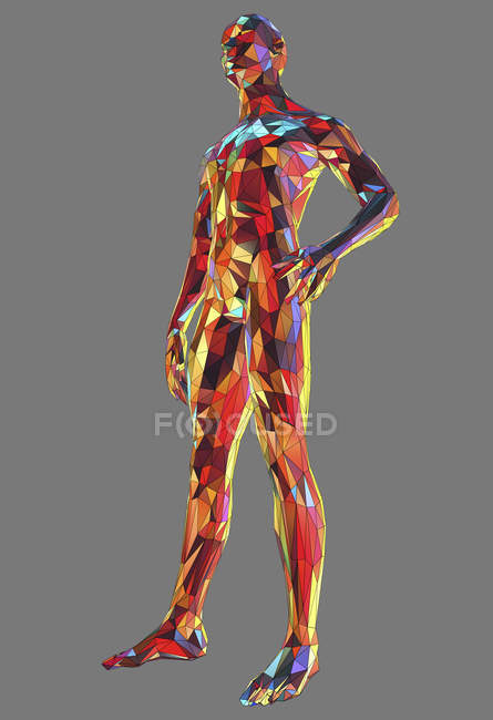 3D-Illustration des stehenden Menschen geformt bunte Skulptur. — Stockfoto