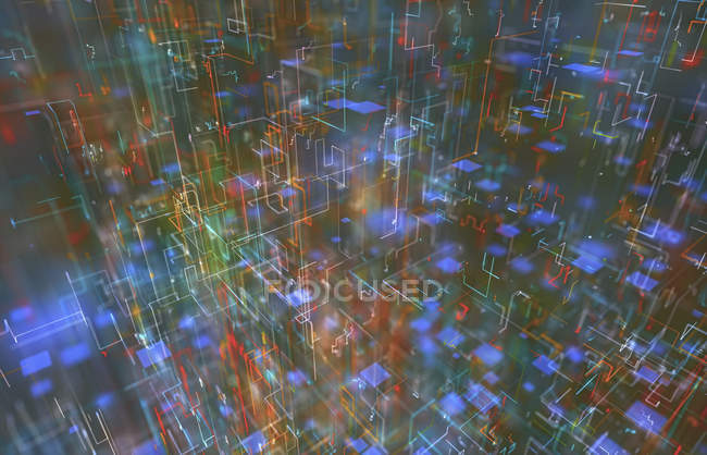 Abstraktes Muster, technologische digitale Illustration. — Stockfoto