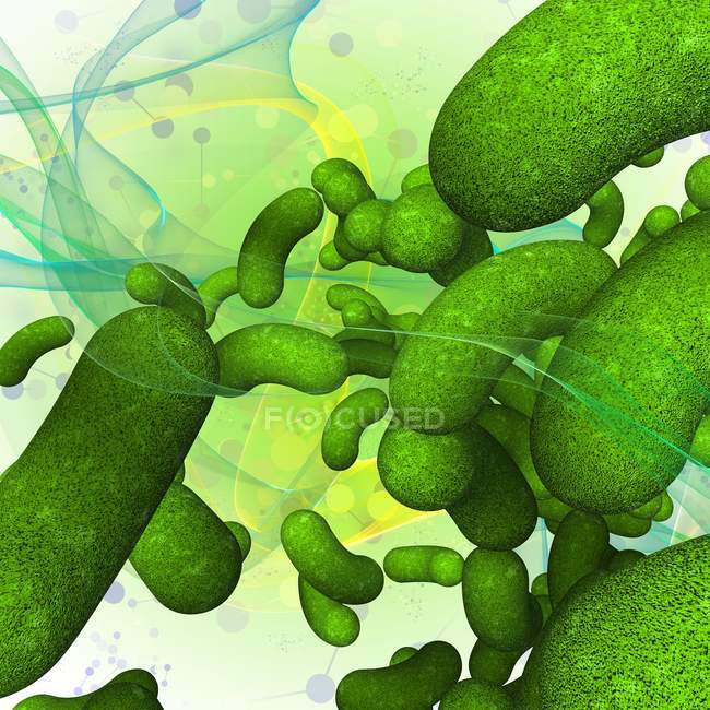 Bactérias verdes, ilustração digital abstrata
. — Fotografia de Stock