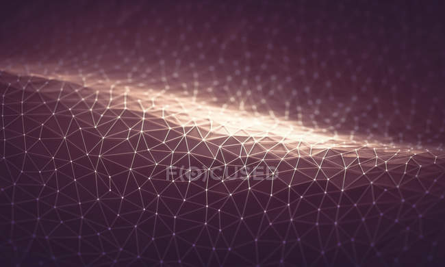 Network mesh, conceptual computer illustration. — Stock Photo