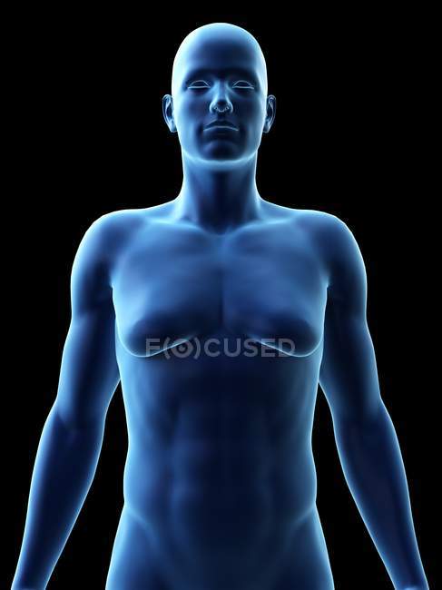 Людина з розладом гінекомастезії, цифровий приклад. — стокове фото