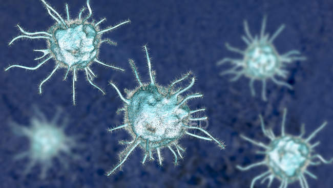 Digitale Illustration abstrakter pathogener Mikroorganismen. — Stockfoto