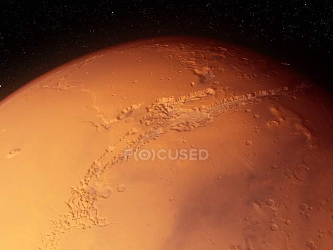 Surface de la planète rouge de Mars, illustration informatique . — Photo de stock