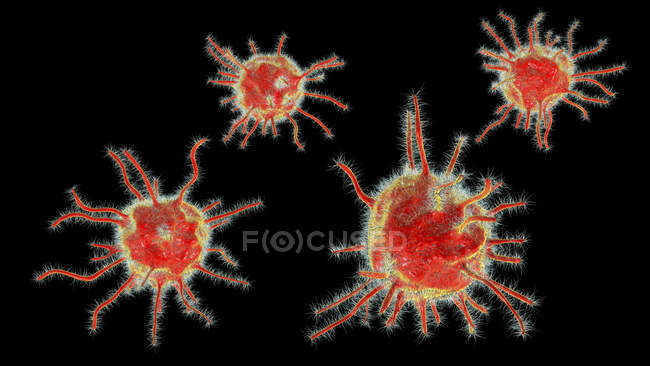 Цифрова ілюстрація абстрактних патогенних мікроорганізмів. — стокове фото