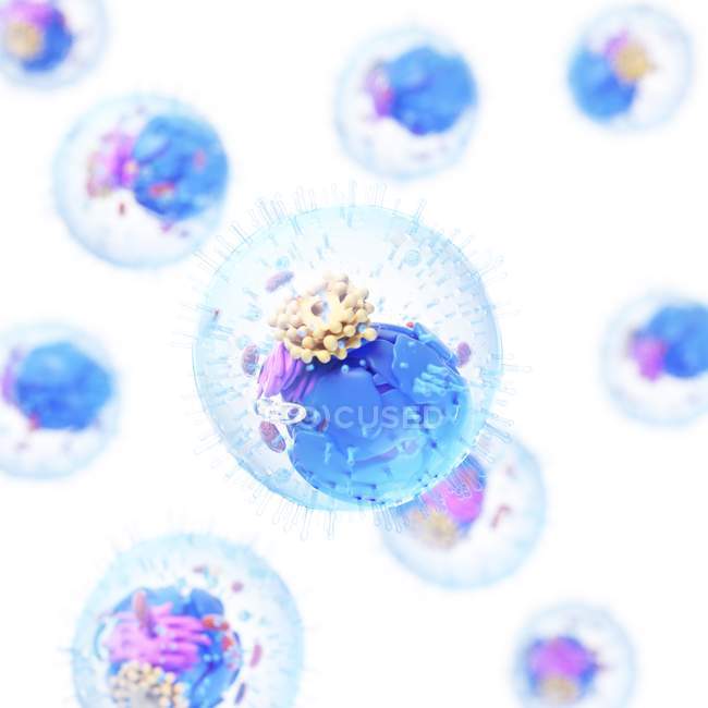 Abstrakte tierische Zellen, digitale Illustration. — Stockfoto