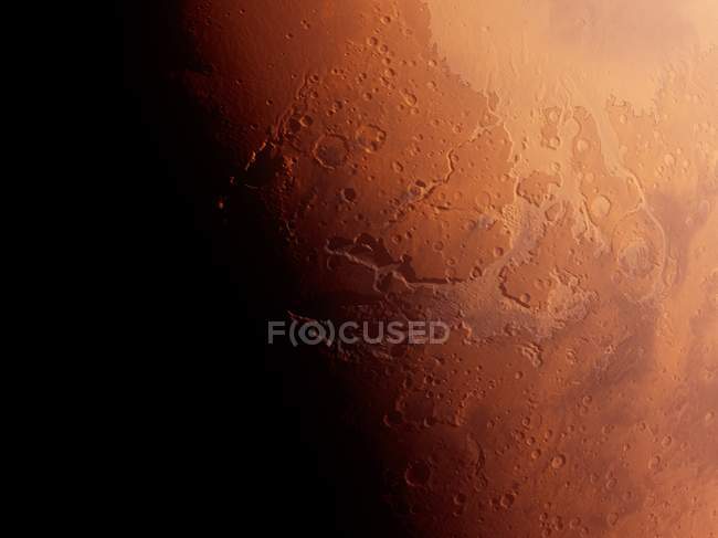 Superficie del planeta rojo de Marte, ilustración por ordenador
. - foto de stock