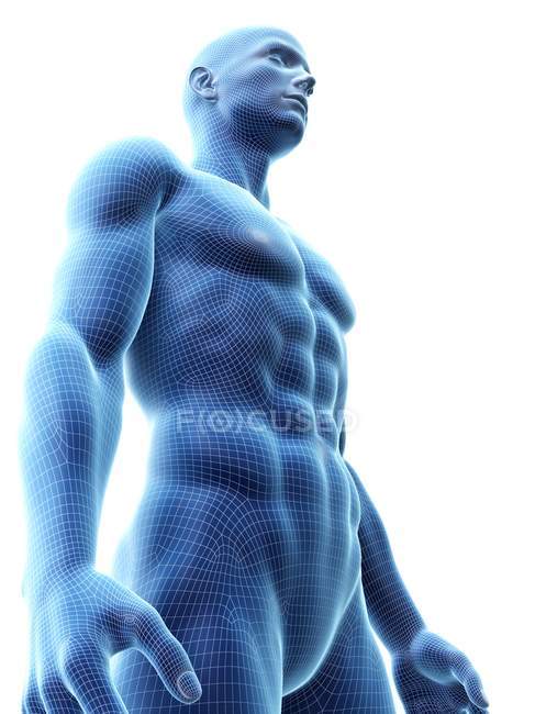 Silhouette abstraite de l'homme musclé, illustration numérique . — Photo de stock