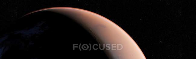 Superficie del planeta rojo de Marte, ilustración por ordenador . - foto de stock
