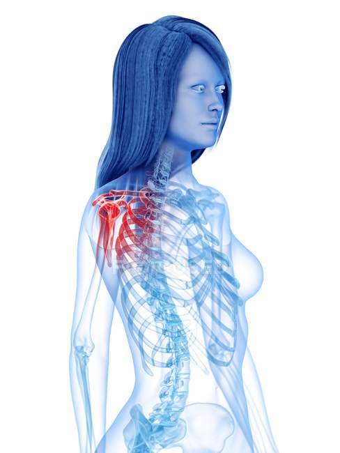 Абстрактний силует людини з болем плеча, концептуальна ілюстрація. — стокове фото