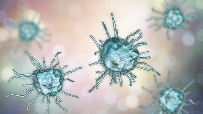 Ilustración digital de microorganismos patógenos abstractos . - foto de stock