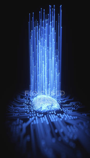 Impronta digitale, illustrazione concettuale del computer . — Foto stock